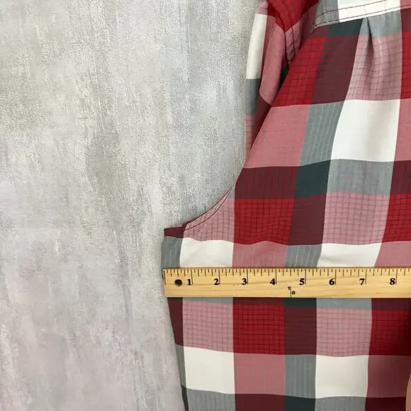 Orvis Shirt Mens XXL Red Quick Dry Outdoor Short Sleeve Button Up Casual Pockets - Picture 7 of 8
